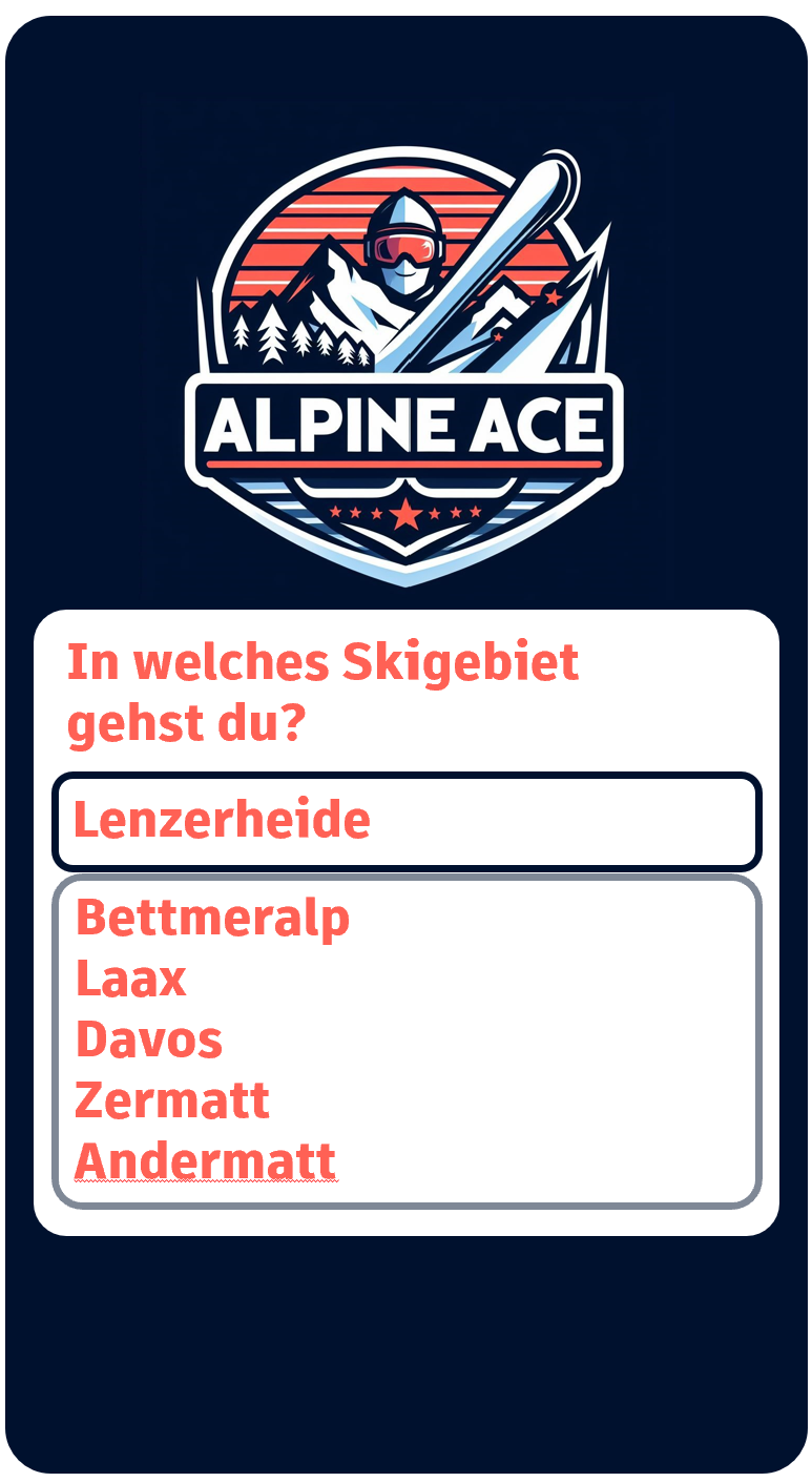 Auswahl des Skigebietes