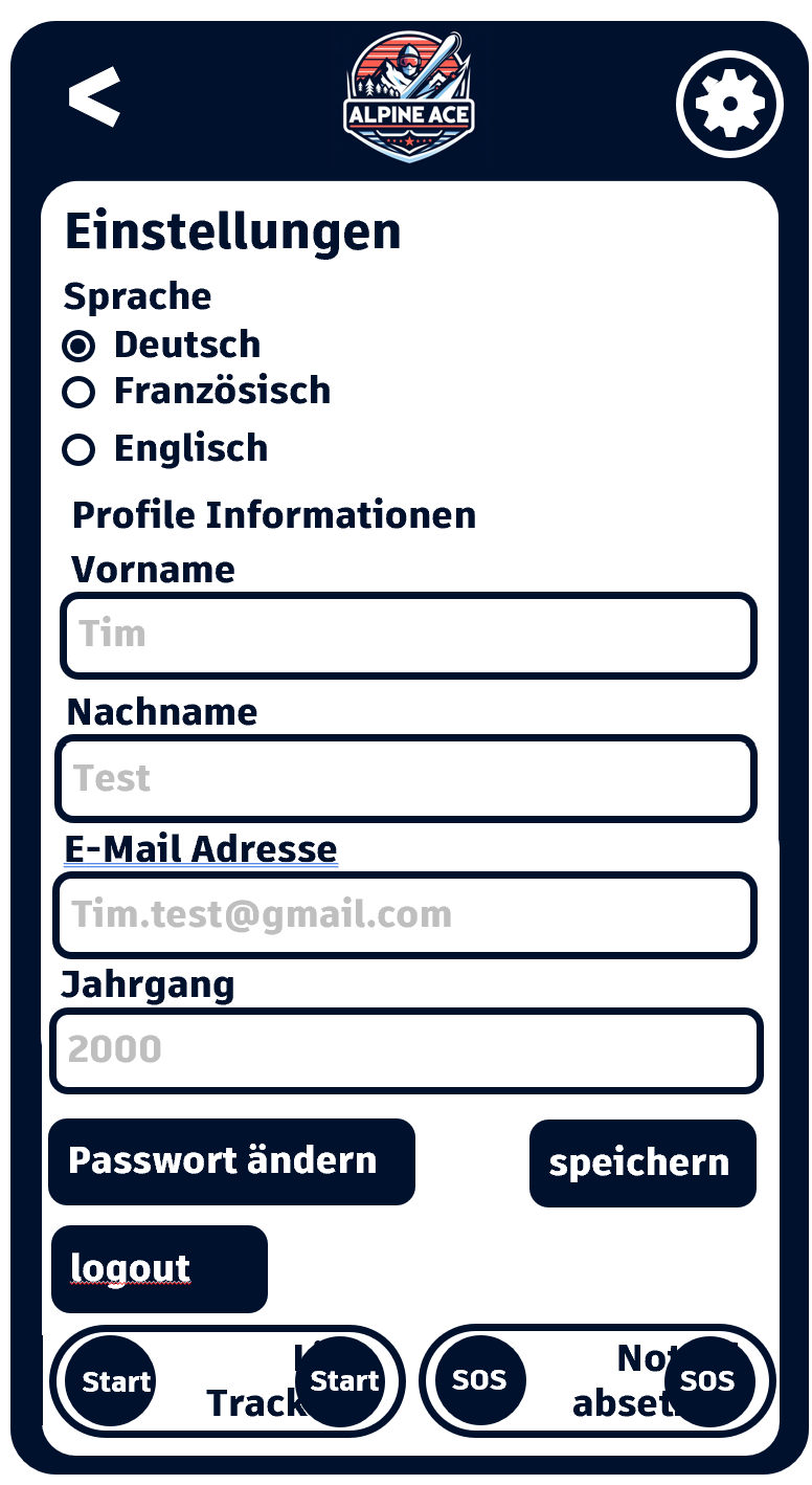 Einstellungen des Profiles